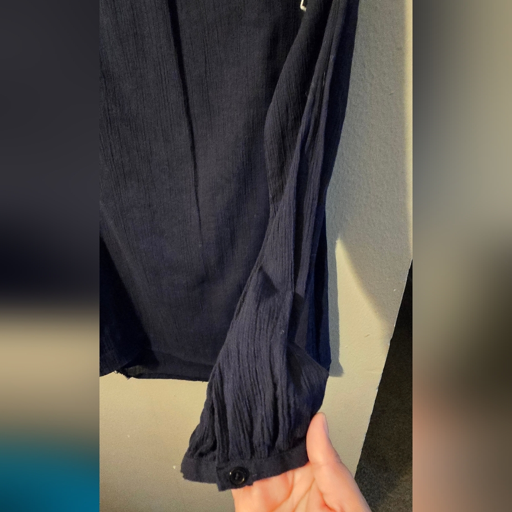 Tory Burch Navy Tunic with White Floral Embroidery - Picture 6 of 6